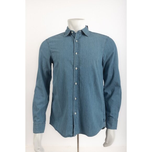 Vineyard Vines Mens Shirt Top Size S Blue Chambray Denim spread collar NWT - Picture 1 of 6